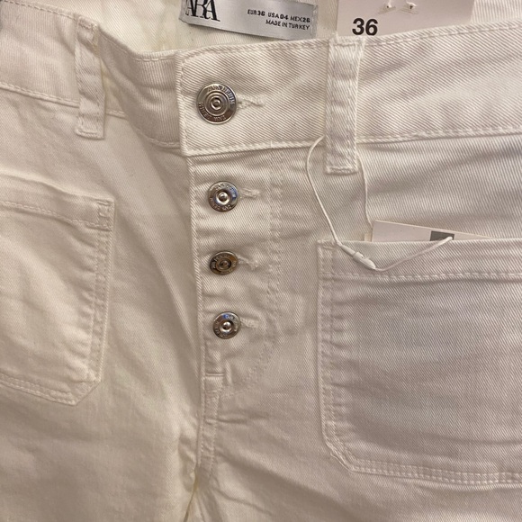 ❌SOLD❌NWT Zara High Waist SlimFlare White Jeans - Picture 7 of 9